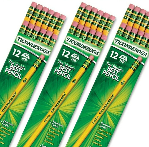 Lápiz Dixon Ticonderoga N°2 Hb (pack De 36 Lápices) 