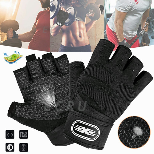 Imagen 2 de 10 de Guantes De Gimnasio Ejercicio Pesas Entrenamiento Y Trekking