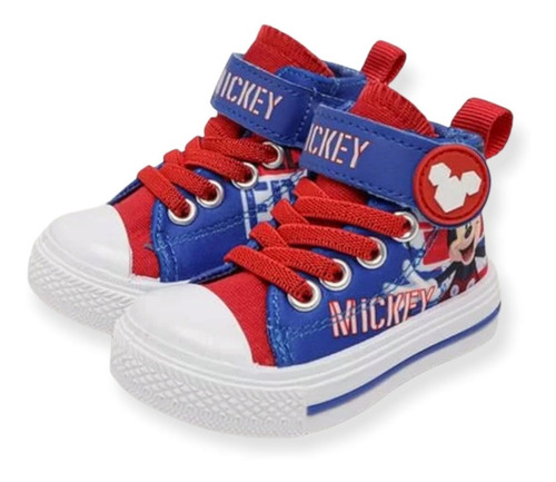 Zapatilla Caña Mickey Mouse, Velcro, Disney