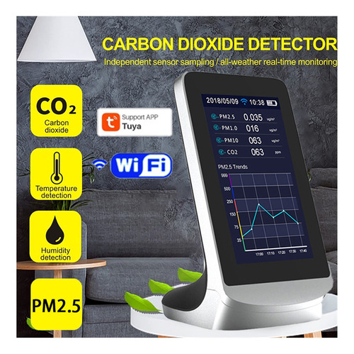 Detector De Aire Multifunción For Interiores Co2
