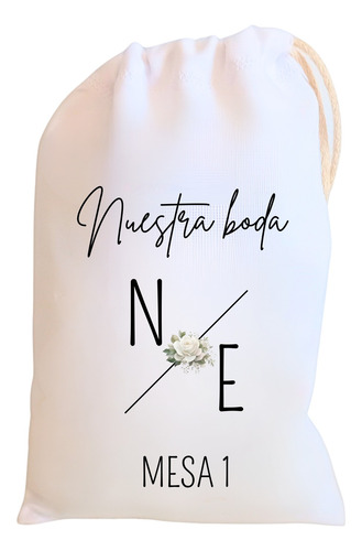 1 Bolsa De Tela Para Cotillón Personalizadas Con Cordón