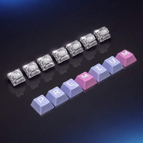 Teclado Mecânico Premium Adamantiun Akira Rgb Rosa Abnt2 Dynamic Spectrum Pbt 75% Switch Racoon Hotswap