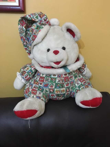 Oso De Peluche De Navidad Importado. Usado!