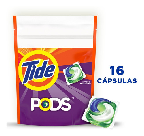 Imagen 1 de 7 de Detergente En Capsulas Tide Spring Meadow 16 Unidades