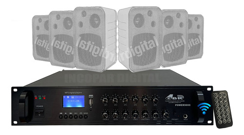 Combo Musica Funcional Consola Usb Bluetooth + 6 Parlantes