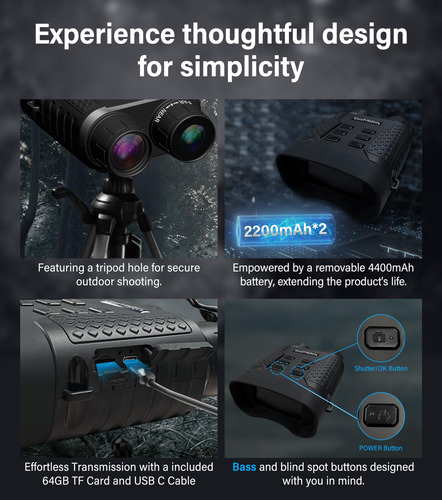 Gafas De Visión Nocturna 4k Con Zoom Digital 5x