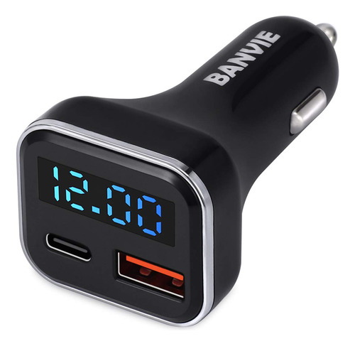 Banvie Usb C Cargador De Coche Con Pantalla De Voltaje Led,