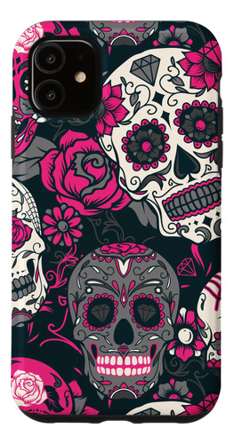 iPhone 11 Hot Pink Day Of Dead Sugar Skull B08fhy19p1_300324