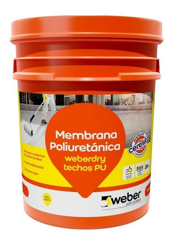 Membrana Líquida Techos Pu Weberdry Weber 20 Kgs Poliuretano