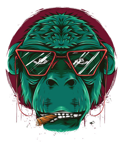 Sticker Calcomanias Automovil Laptop Chango Mono Fumando
