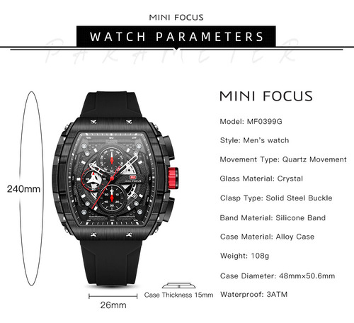 Reloj Cronógrafo Luminoso Mini Focus Mf0399
