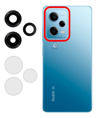 Lens Vidrio Repuesto Cámara P/ Xiaomi Note 12 Pro 5g + Prote