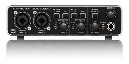 Interface De Audio Behringer U-phoria Umc202 Hd