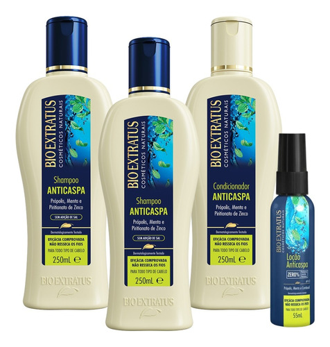 Kit Bio Extratus Para Caspa -tratamento Completo C/2 Shampoo