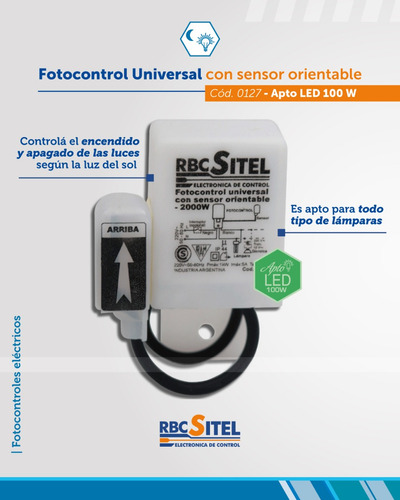 Fotocontrol C/sensor Orientable -fotocélula Rbc-sitel C.127