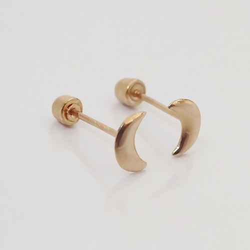 Amor Eterno - Broqueles Luna / Aretes / Oro Sólido 10k