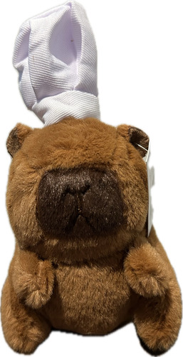 Peluche De Capibara Chef Con Imán Para El Hombro Chocolate