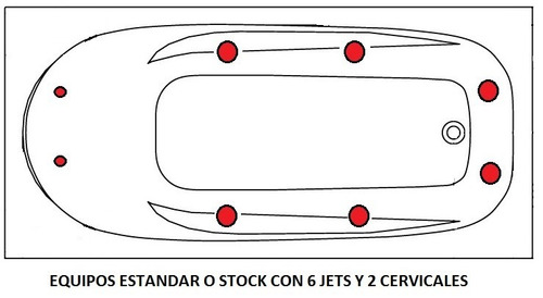 Bañera Hidromasaje Jacuzzi 180x80 8 Jet Acrílico Premium Blanco