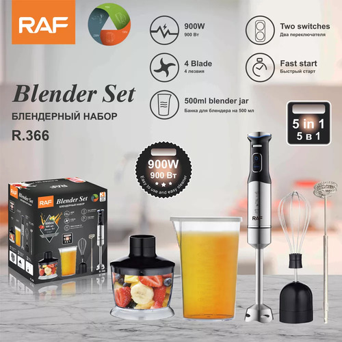 Batidora De Inmersión 5 En 1 Con Accesorios Raf R.366