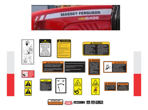 Calcomanías Para Tractor Agrícola Mf 465 4wd En Español