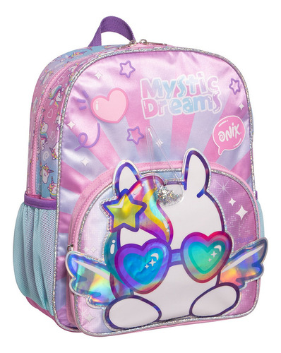 Mochila Onix Unicornio Original Marca Ruz Tamaño Kinder Rosa Lisa