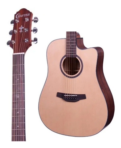 Violao Crafter Hd100ce/op.n Folk Tampo Spruce 