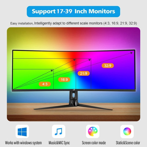 Tira De Luz Led Rgb Ambibox 2.0 Pc Sincroniza Con La Imagen