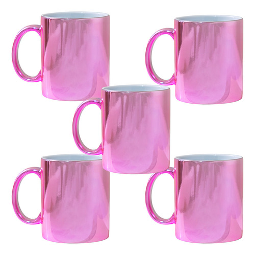 Taza Espejo Rosa 11oz Sublimar Sublimación (5pz) Color Rosa Espejo