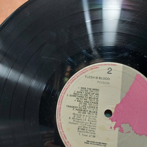 Vinil Lp Poison Flesh And Blood Com Encarte