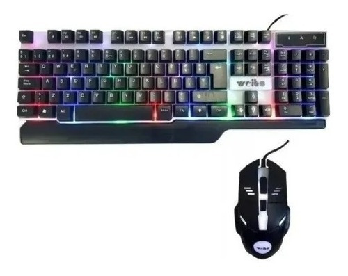 Kit De Teclado Y Mouse Gamer Retroalimentacion Con Letra Ñ