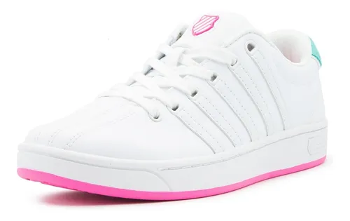 Tenis Casual Urbano Dama Swiss Blanco Rosa 22-26