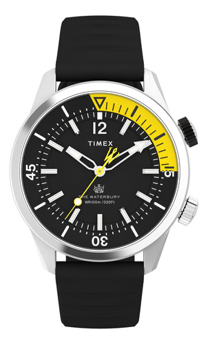 Reloj Timex Waterbury Dive 41mm Synthetic Rubber Strap Black
