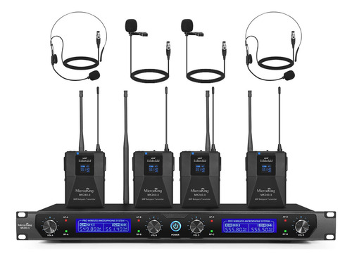 Microcking Sistema De Micrófono Inalámbrico Uhf Con Solapa/a