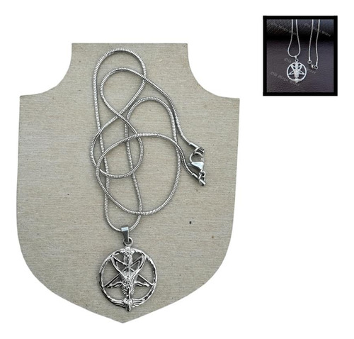 Collar, Baphomet Pentagrama Cabeza Chivo Cabra Demonio Satan