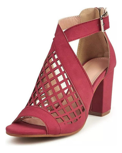 Sandalias Boca Pescado Tacón De Bloque Hueco Tacones Altos