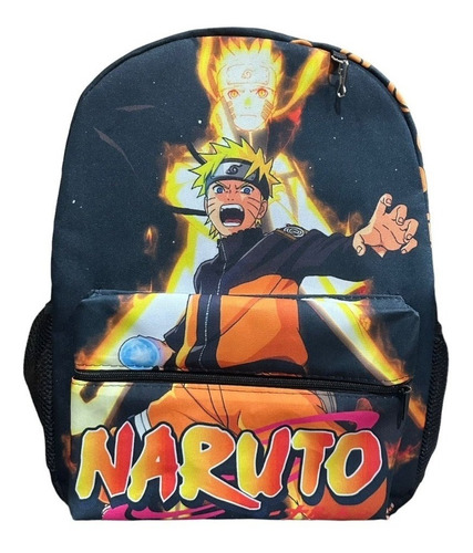 Mochila Naruto Juvenil Costas Escolar Bolsa + Brinde