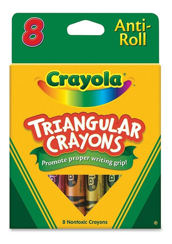 Caja Crayones Crayolas Triangulares X8 Colores Surtidos Febo