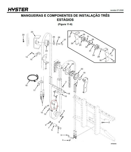Tubo De Apoio Do Sistema Hyster H70ft - 1360538