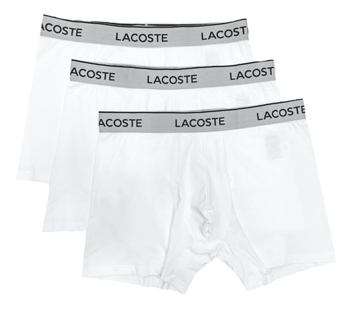 Brief Lacoste Blancos 3pk Algodón Caballero Suave - Original