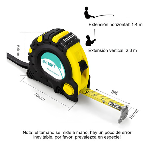 Flexómetros/cintas Metricas Acero Inoxidable 3 M Retractil