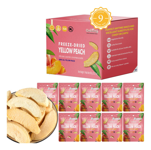 Onetang Chips De Melocoton Amarillo De Frutas Liofilizadas,