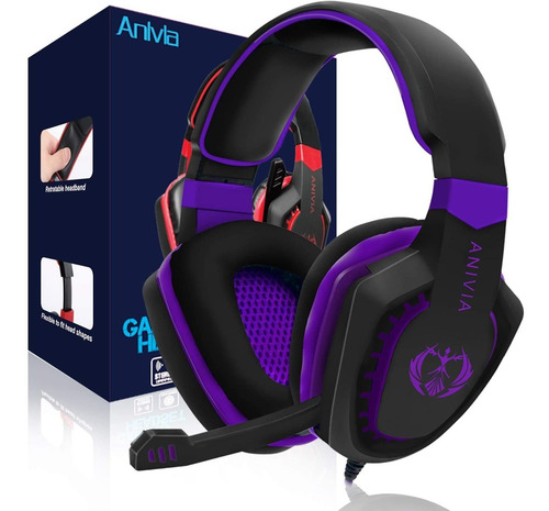 ca... Auriculares Con Microfono Headset Negro Y Violeta ca... Auriculares Con Microfono Headset Negro Y Violeta