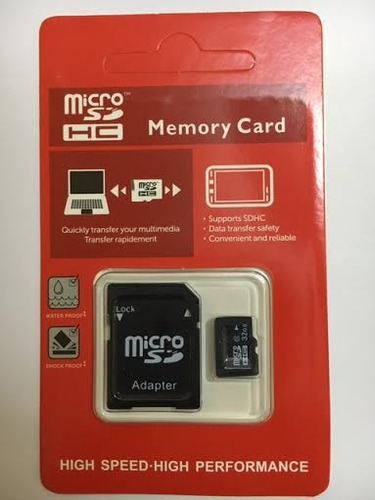 Tarjeta Micro Sd 32gb Clase 10 + Adaptador Sd Y Porta Mem