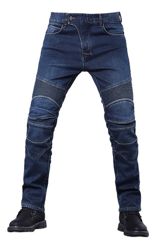 Pantalón Motociclista Jeans Kevlar Con Protecciones