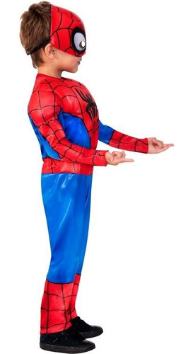 Imagen 2 de 7 de Disfraz Spiderman Hombre Araña Bebe Niño Talla 3-4 Original