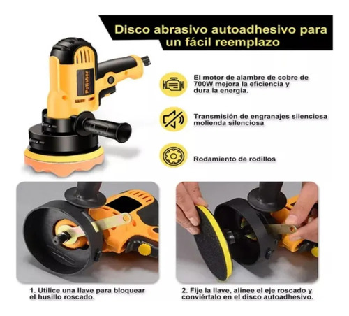 Pulidora Eléctrica Para Coche 700w Juego De 17 Piezas Color Amarillo