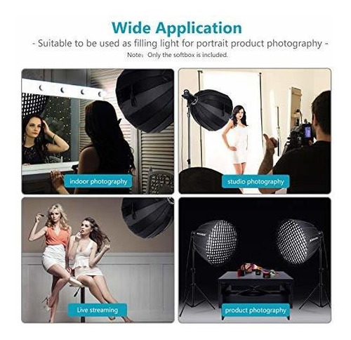 Imagen 4 de 6 de Softbox Parabolica 48 Profundidad Soporte Bowens Difusor