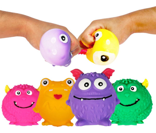 Kit 2 Bolas De Apertar Squish Fidget Neon Bola Antistres