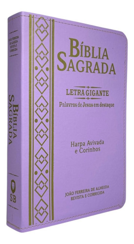Bíblia Sagrada Lilas Com Índice Gigante Com Harpa