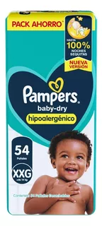 Pañales Pampers Baby Dry Xxg X 54 U